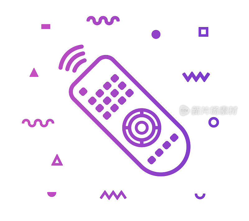 TV Remote Line Style Icon Design
